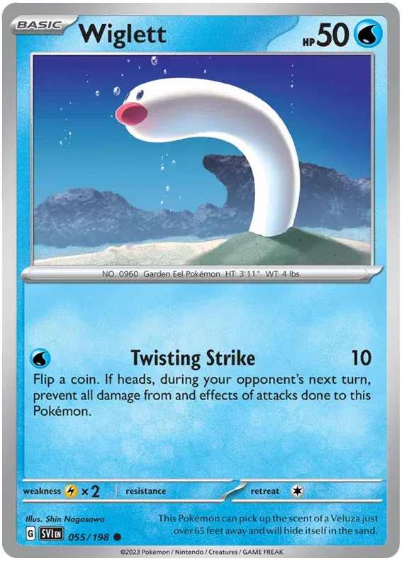 055/198 Wiglett Reverse Holo - Scarlet & Violet Base Set