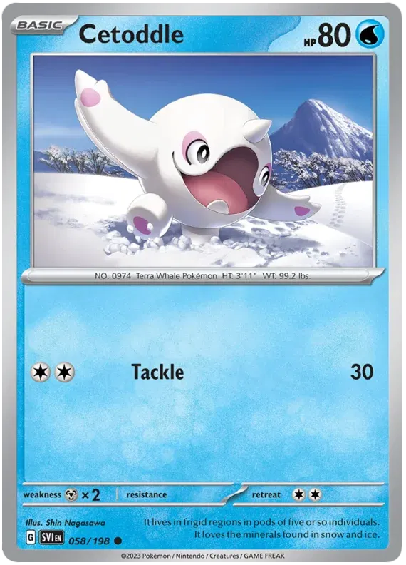 058/198 Cetoddle Reverse Holo - Scarlet & Violet Base Set