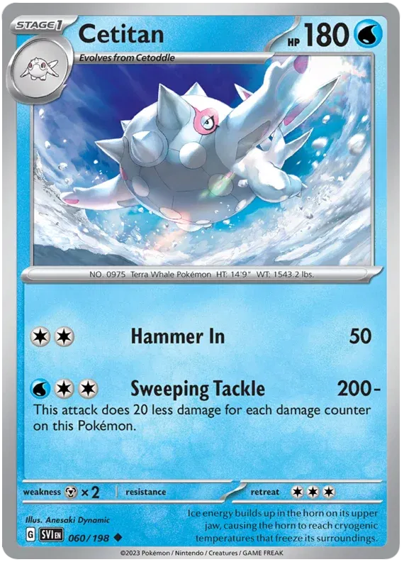 060/198 Cetitan Reverse Holo - Scarlet & Violet Base Set
