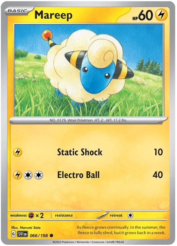066/198 Mareep Reverse Holo - Scarlet & Violet Base Set