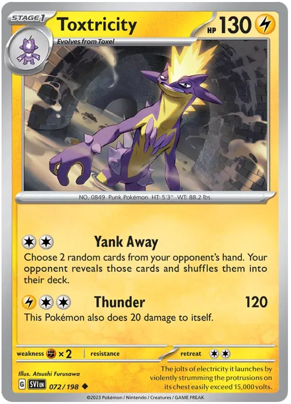 072/198 Toxitricity Reverse Holo - Scarlet & Violet Base Set