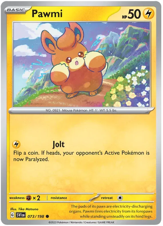 073/198 Pawmi Reverse Holo - Scarlet & Violet Base Set