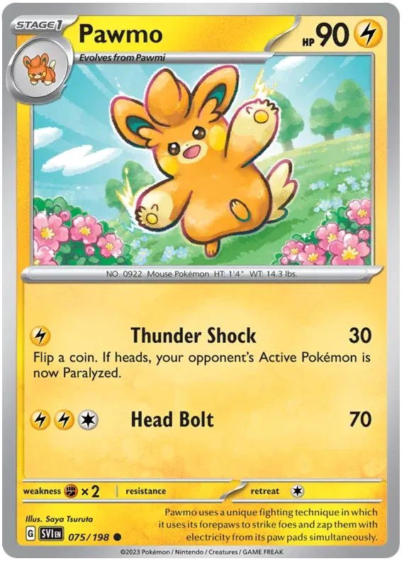 075/198 Pawmo Reverse Holo - Scarlet & Violet Base Set