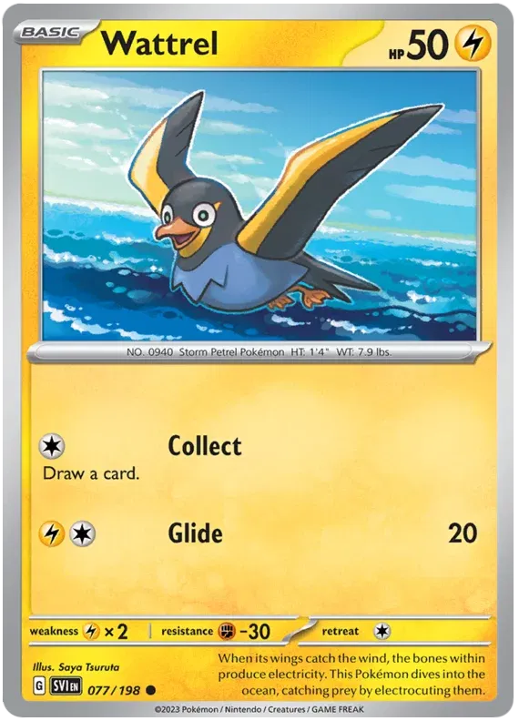 077/198 Wattrel Reverse Holo - Scarlet & Violet Base Set