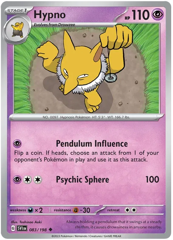 083/198 Hypno Reverse Holo - Scarlet & Violet Base Set