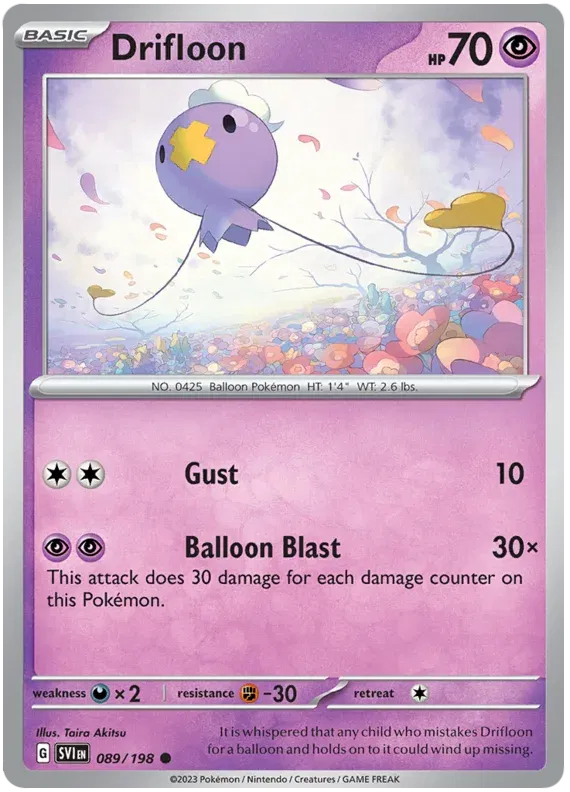 089/198 Drifloon Reverse Holo - Scarlet & Violet Base Set
