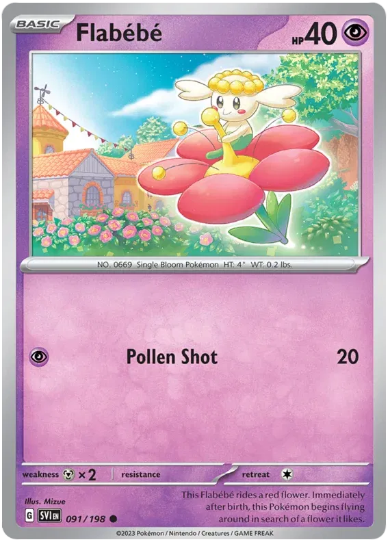 091/198 Flabébé Reverse Holo - Scarlet & Violet Base Set
