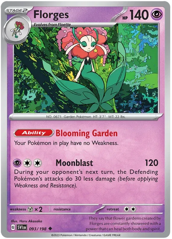 093/198 Florges Reverse Holo - Scarlet & Violet Base Set