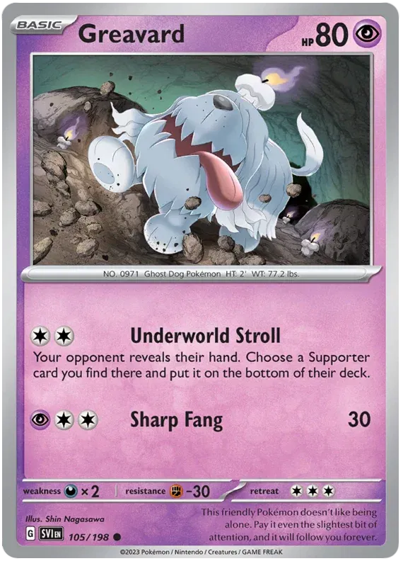 105/198 Greavard Reverse Holo - Scarlet & Violet Base Set