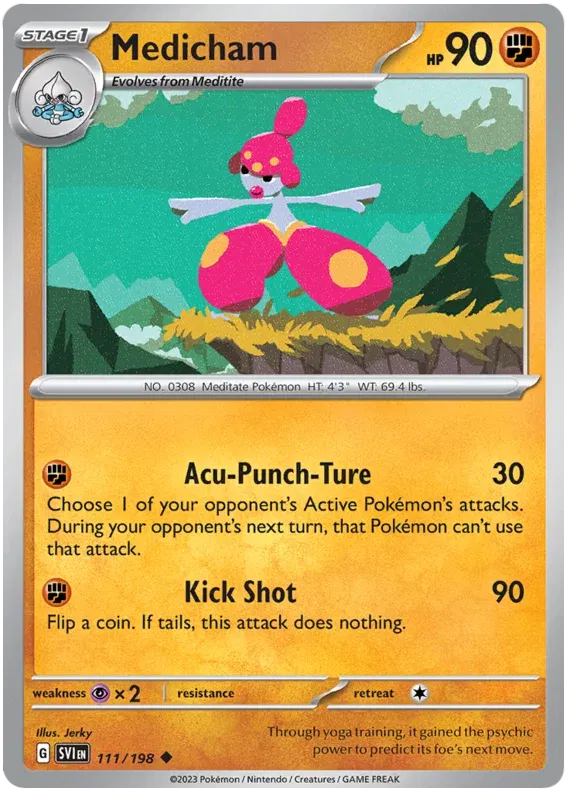 111/198 Medicham Reverse Holo - Scarlet & Violet Base Set