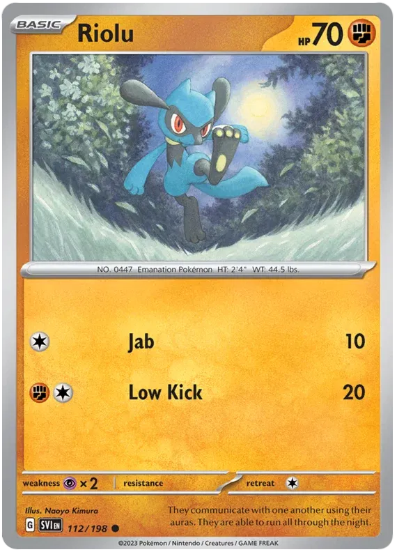 112/198 Riolu Reverse Holo - Scarlet & Violet Base Set