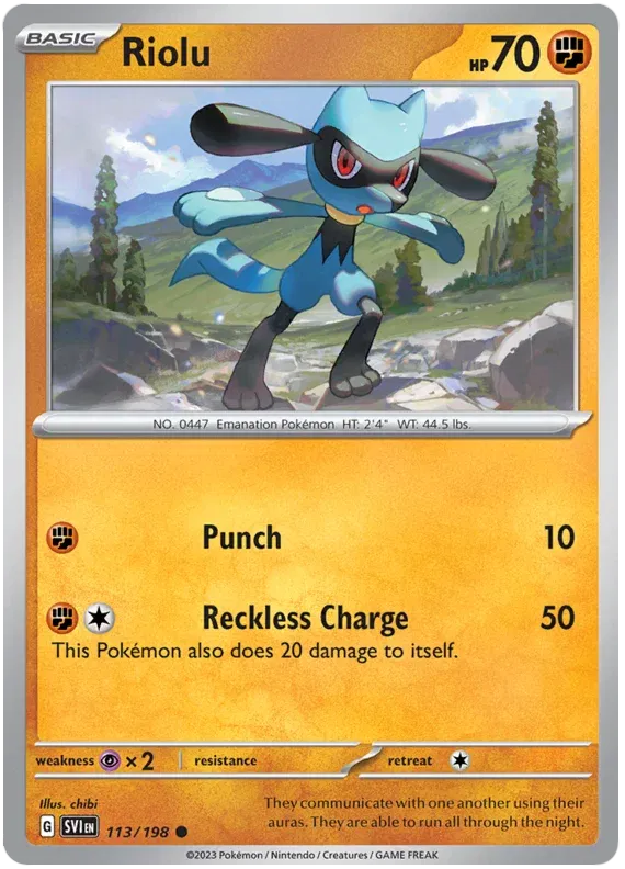 113/198 Riolu Reverse Holo - Scarlet & Violet Base Set