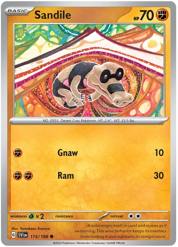 115/198 Sandile Reverse Holo - Scarlet & Violet Base Set