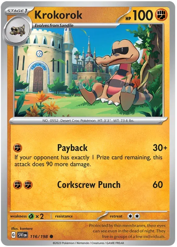 116/198 Krokorok Reverse Holo - Scarlet & Violet Base Set