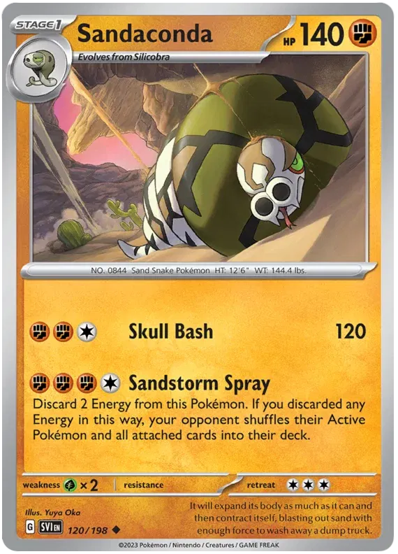 120/198 Sandaconda Reverse Holo - Scarlet & Violet Base Set