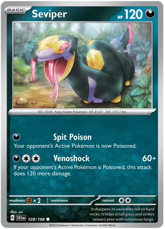 128/198 Seviper Reverse Holo - Scarlet & Violet Base Set