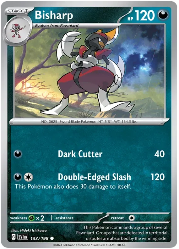 133/198 Bisharp Reverse Holo - Scarlet & Violet Base Set