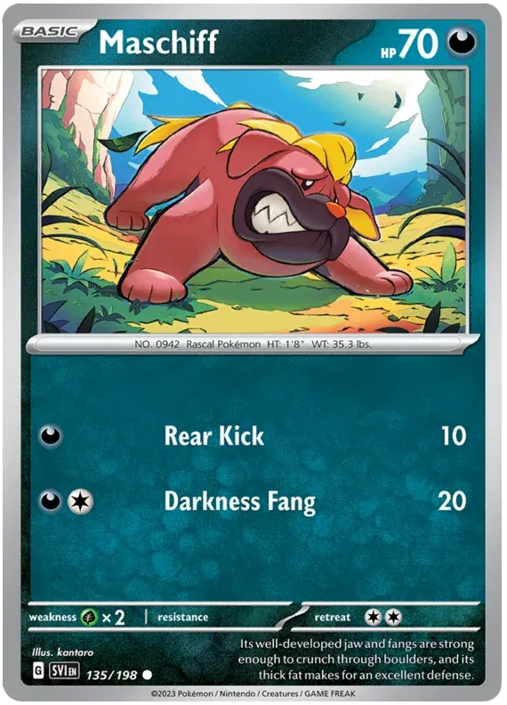 135/198 Maschiff Reverse Holo - Scarlet & Violet Base Set