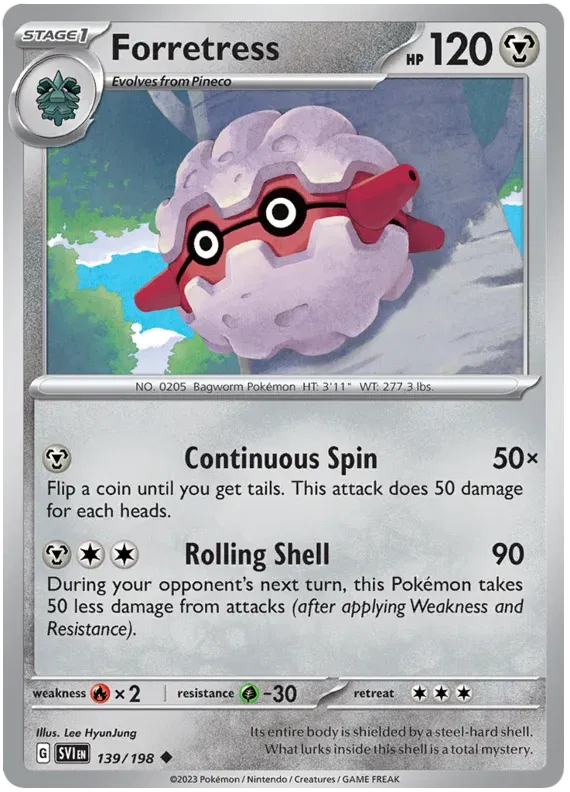 139/198 Forretress Reverse Holo - Scarlet & Violet Base Set