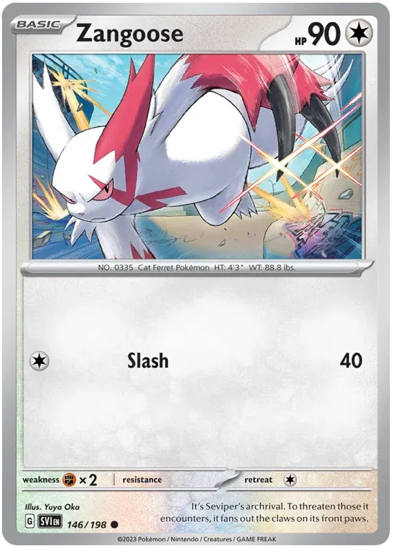 146/198 Zangoose Reverse Holo - Scarlet & Violet Base Set