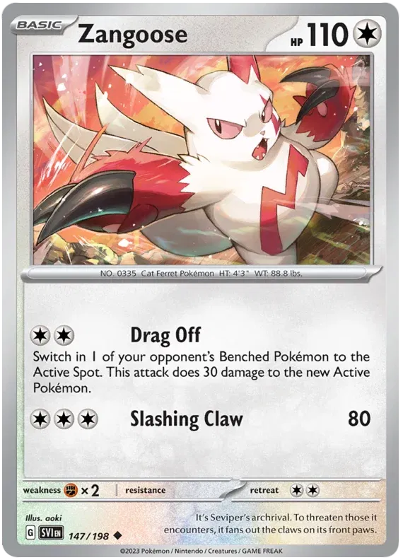 147/198 Zangoose Reverse Holo - Scarlet & Violet Base Set