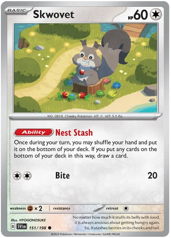 151/198 Skwovet Reverse Holo - Scarlet & Violet Base Set