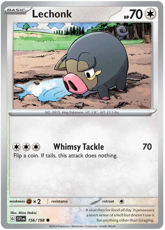156/198 Lechonk Reverse Holo - Scarlet & Violet Base Set