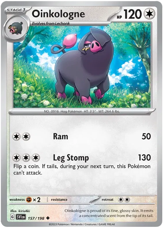 157/198 Oinkologne Reverse Holo - Scarlet & Violet Base Set
