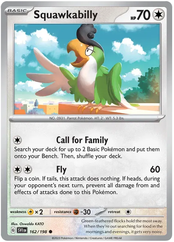 162/198 Squawkabilly Reverse Holo - Scarlet & Violet Base Set