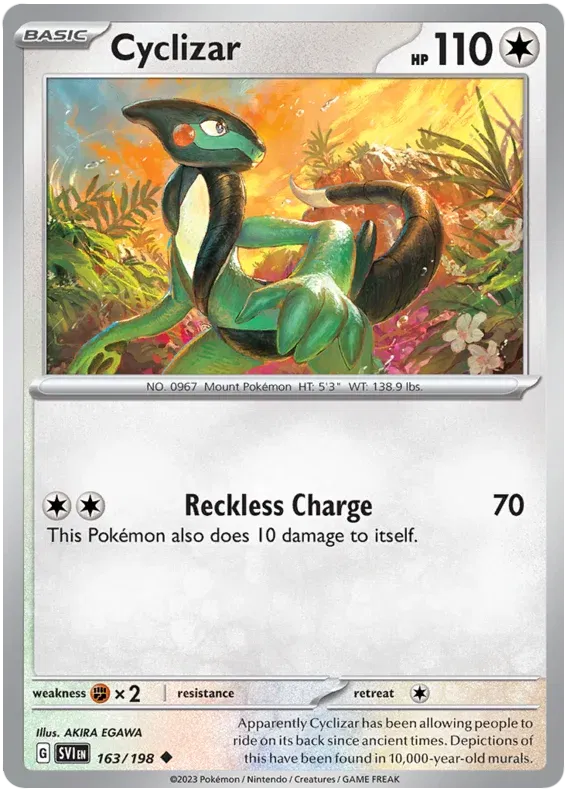 163/198 Cyclizar Reverse Holo - Scarlet & Violet Base Set