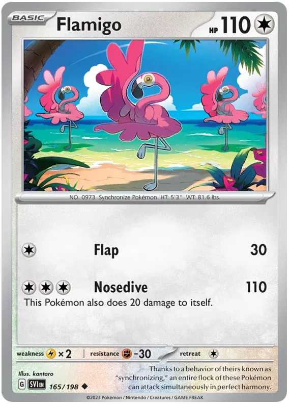 165/198 Flamigo Reverse Holo - Scarlet & Violet Base Set