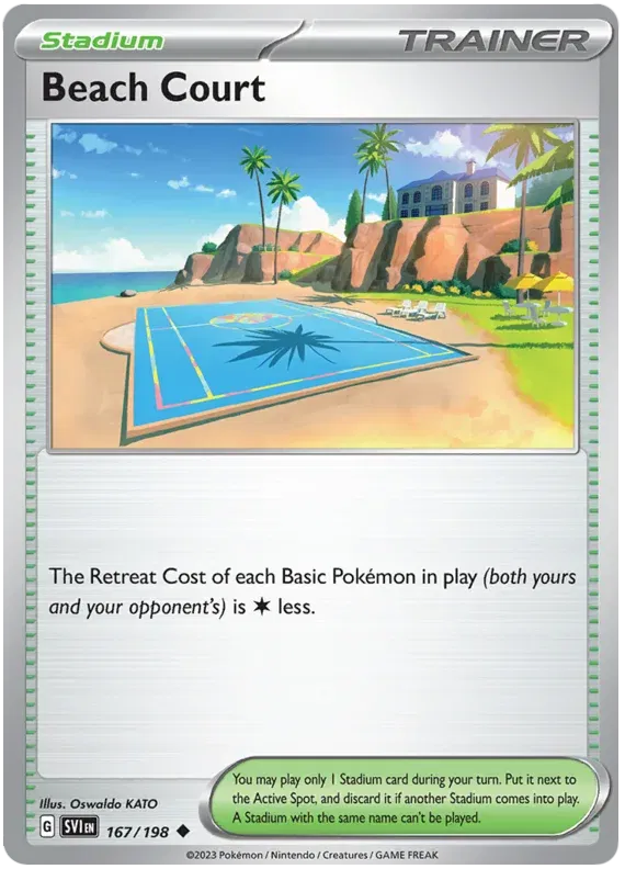 167/198 Beach Court Reverse Holo - Scarlet & Violet Base Set