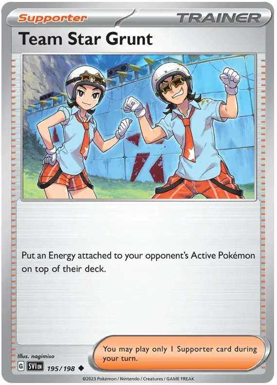 195/198 Team Star Grunt Reverse Holo - Scarlet & Violet Base Set
