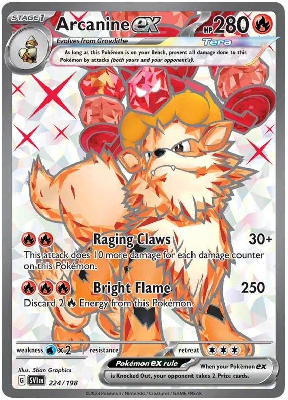 224/198 Arcanine EX - Scarlet & Violet Base Set