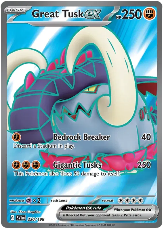 230/198 Great Tusk EX - Scarlet & Violet Base Set