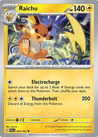 064/193 Raichu Reverse Holo - Paldea Evolve