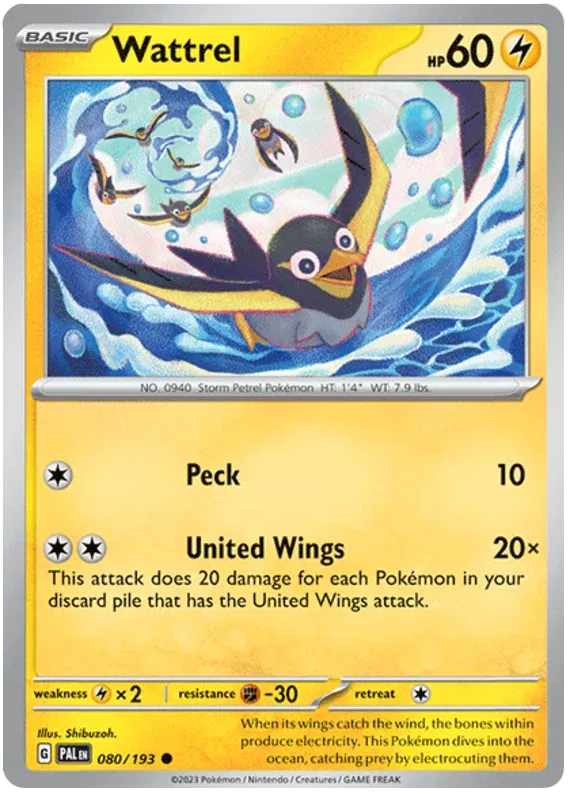 080/193 Wattrel Reverse Holo - Paldea Evolve
