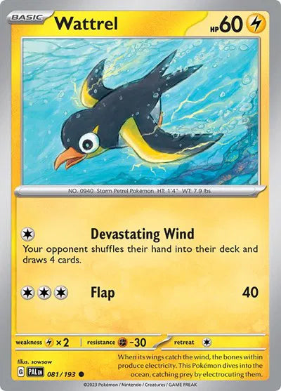 081/193 Wattrel Reverse Holo - Paldea Evolve