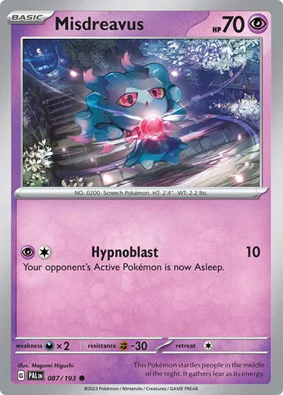 087/193 Misdreavus Reverse Holo - Paldea Evolve