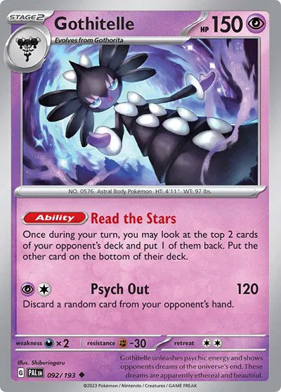 092/193 Gothitelle Reverse Holo - Paldea Evolve