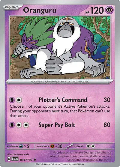 094/193 Oranguru Reverse Holo - Paldea Evolve
