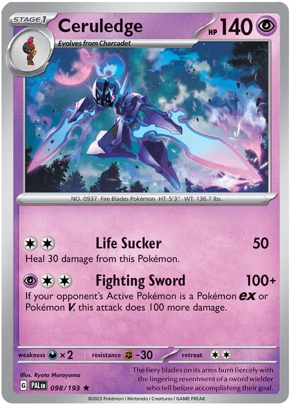 098/193 Ceruledge Reverse Holo - Paldea Evolve