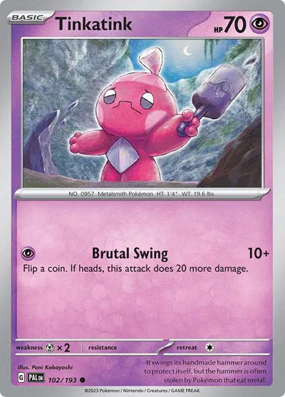 102/193 Tinkatink Reverse Holo - Paldea Evolve
