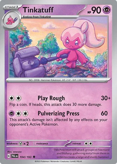 104/193 Tinkatuff Reverse Holo - Paldea Evolve