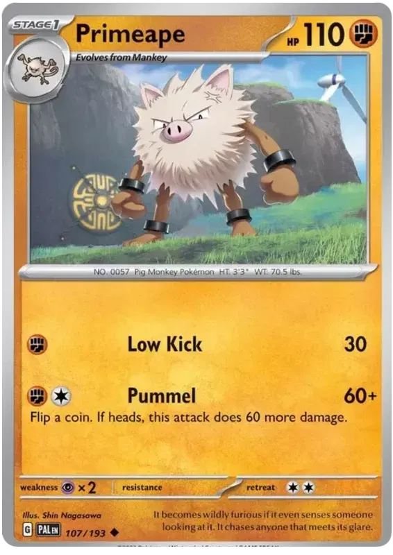 107/193 Primeape Reverse Holo - Paldea Evolve