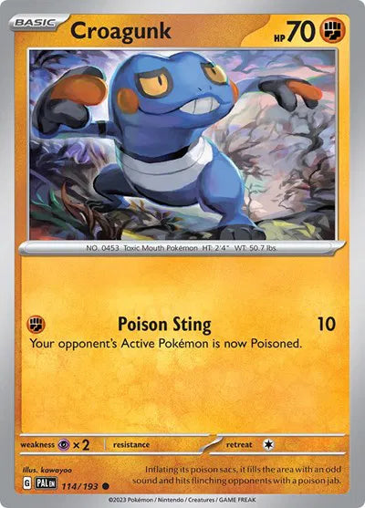 114/193 Croagunk Reverse Holo - Paldea Evolve