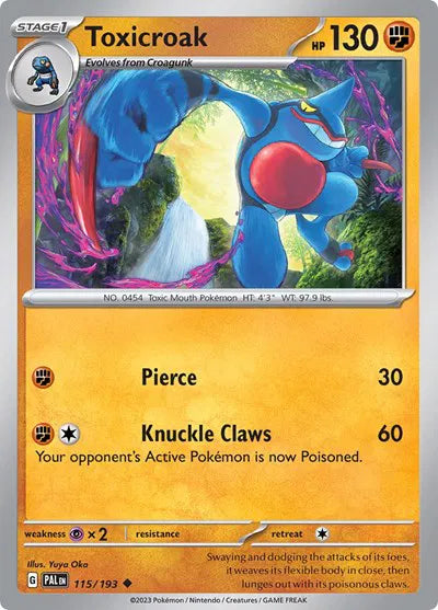 115/193 Toxicroak Reverse Holo - Paldea Evolve