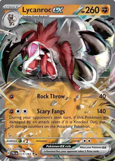 117/193 Lycanroc EX - Paldea Evolve