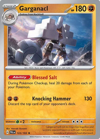 123/193 Garganacl Reverse Holo - Paldea Evolve