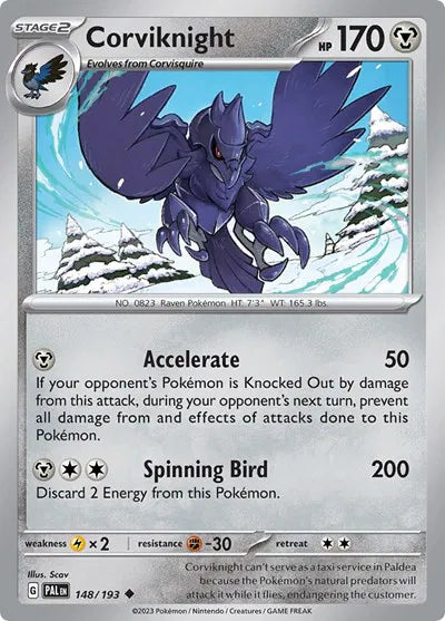 148/193 Corviknight Reverse Holo - Paldea Evolved